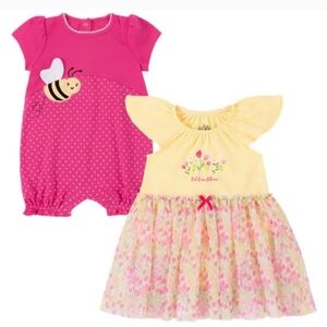 NWT Kids Headquarters Floral and Bee Romper Set Size 12 Months